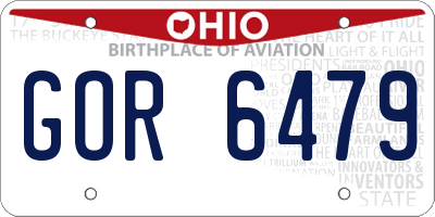 OH license plate GOR6479