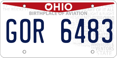 OH license plate GOR6483
