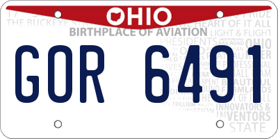 OH license plate GOR6491