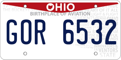 OH license plate GOR6532