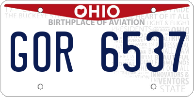 OH license plate GOR6537