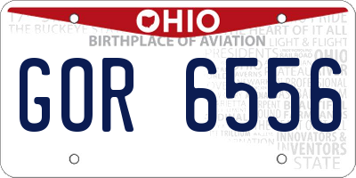 OH license plate GOR6556