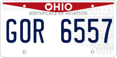 OH license plate GOR6557