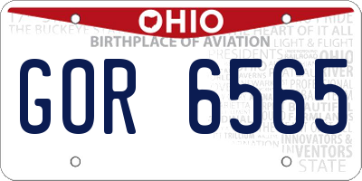 OH license plate GOR6565