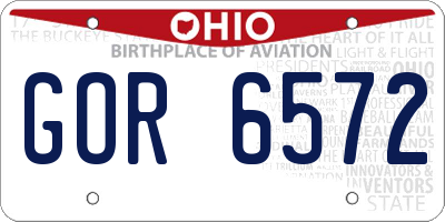 OH license plate GOR6572