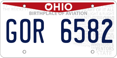 OH license plate GOR6582