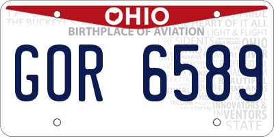 OH license plate GOR6589