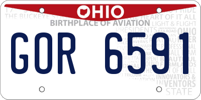 OH license plate GOR6591