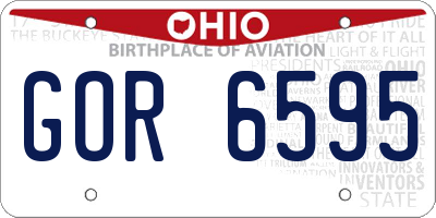 OH license plate GOR6595