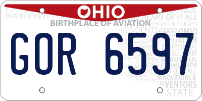 OH license plate GOR6597