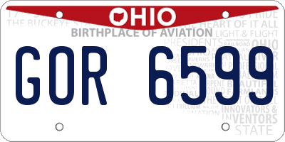 OH license plate GOR6599