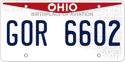 OH license plate GOR6602