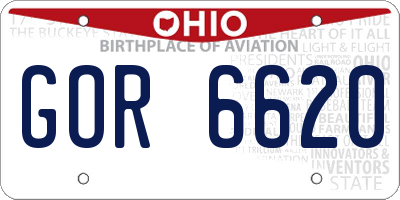 OH license plate GOR6620