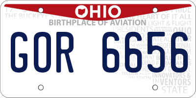 OH license plate GOR6656