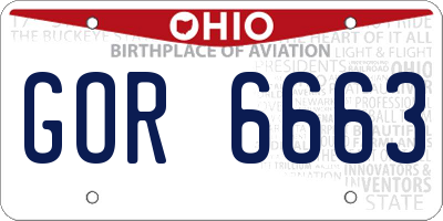 OH license plate GOR6663