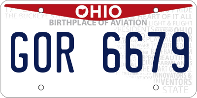 OH license plate GOR6679