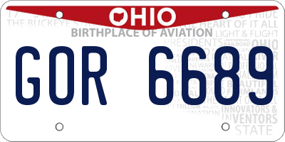 OH license plate GOR6689