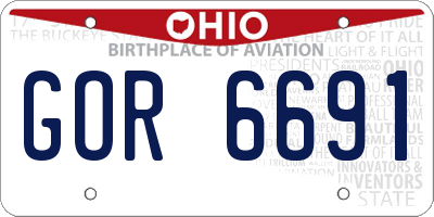 OH license plate GOR6691