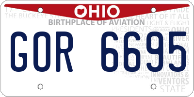 OH license plate GOR6695