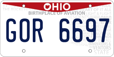 OH license plate GOR6697