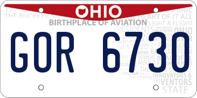 OH license plate GOR6730