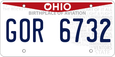 OH license plate GOR6732