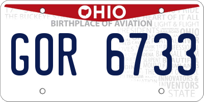 OH license plate GOR6733