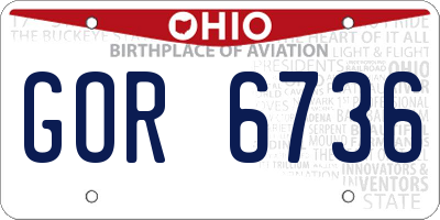 OH license plate GOR6736