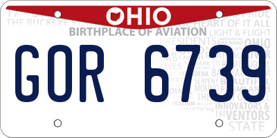 OH license plate GOR6739