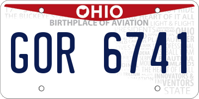 OH license plate GOR6741