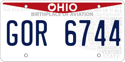 OH license plate GOR6744