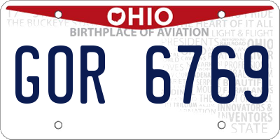 OH license plate GOR6769