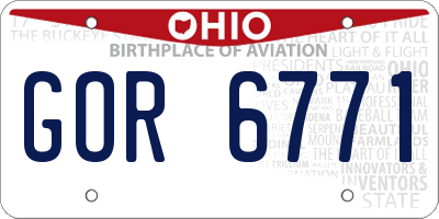 OH license plate GOR6771