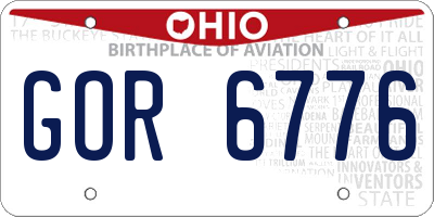 OH license plate GOR6776
