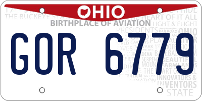 OH license plate GOR6779