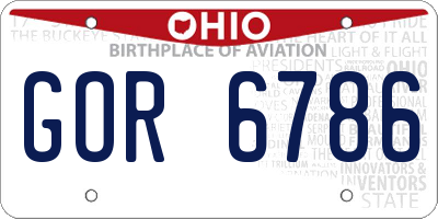 OH license plate GOR6786