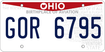 OH license plate GOR6795