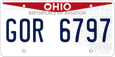 OH license plate GOR6797