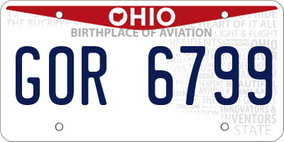 OH license plate GOR6799