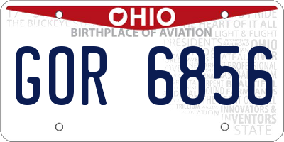 OH license plate GOR6856