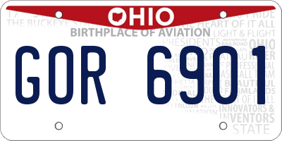 OH license plate GOR6901