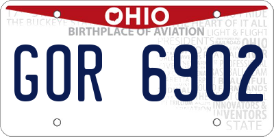 OH license plate GOR6902