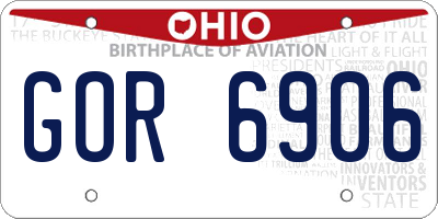 OH license plate GOR6906