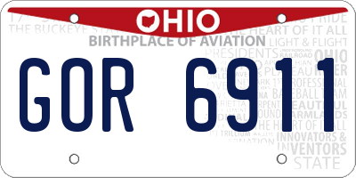 OH license plate GOR6911