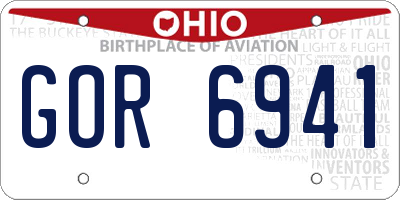 OH license plate GOR6941