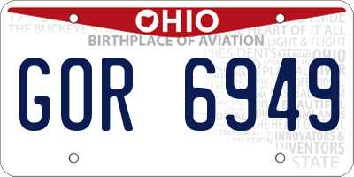 OH license plate GOR6949