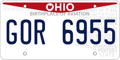 OH license plate GOR6955