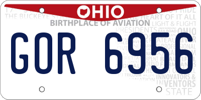 OH license plate GOR6956