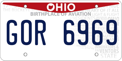 OH license plate GOR6969