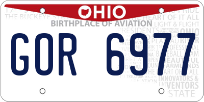 OH license plate GOR6977